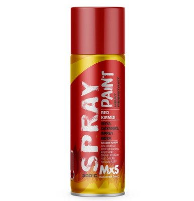 MXS Isıya Dayanıklı Sprey Boya Kırmızı 12X0,400ML - 1